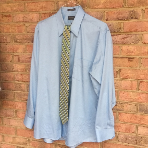 Men's Blue Arrow Dress Shirt 17 34/35 with Tie - Picture 1 of 3